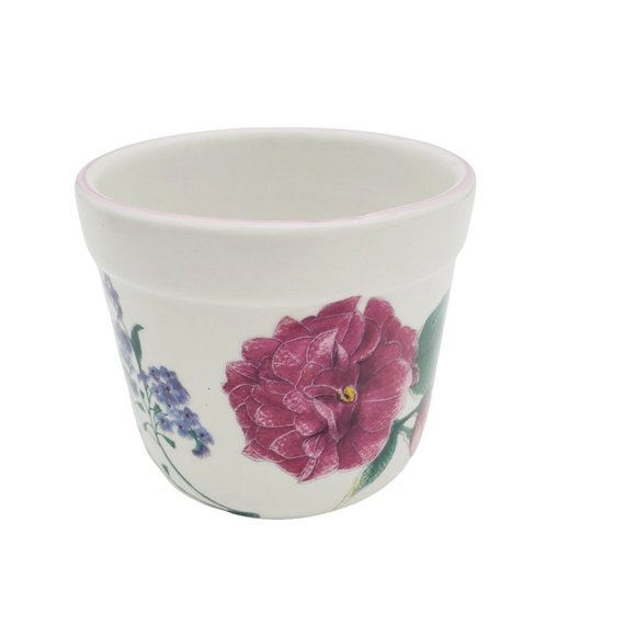 R.B. Bernarda Portugal Small‎ Flower Pot Ceramic Floral 3.5" Herb Garden Plant - Picture 2 of 6